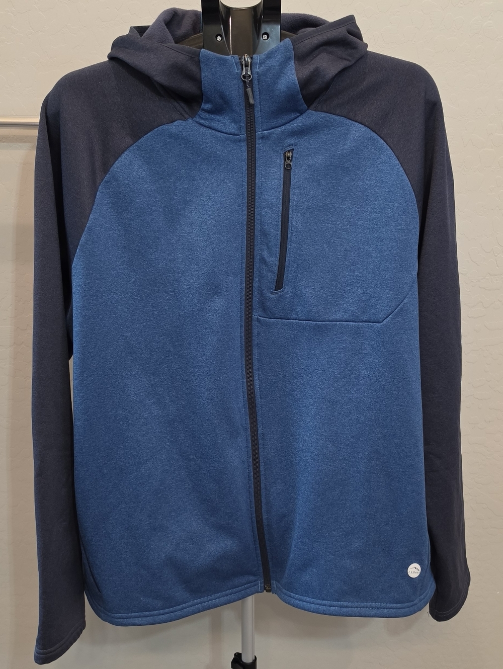 L L Bean Men's Hooded Full-Zip Jacket - Navy & Dark Blue